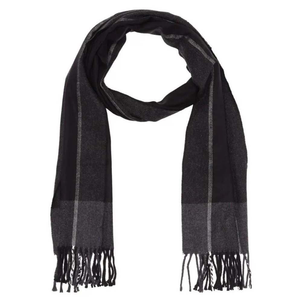 NWT Stewart of Scotland Grey Scarf Nordstrom New With Tags Knit Rectangle Plaid